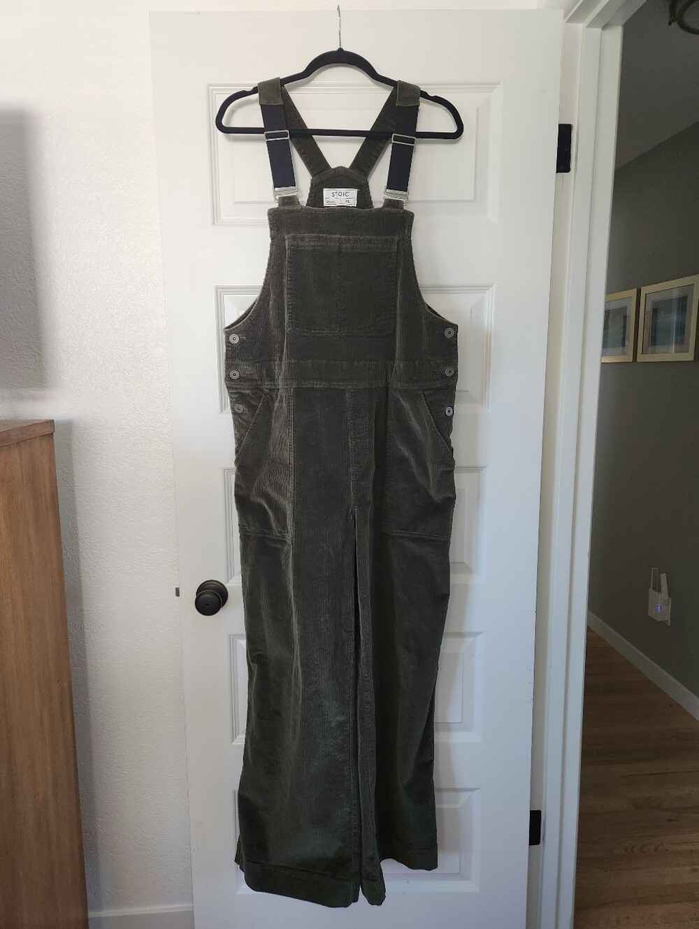 Stoic Wideleg Corduroy Overall In Scarab Green, Size XL